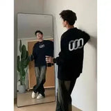 WIAOFELLAS  -  American Sweatshirt Black Round Neck Cotton Long-sleeved T-shirt Men's Inner Bottom Shirt Autumn and Winter Comfortable Pullover