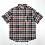 WIAOFELLAS  -  Plaid short-sleeved shirt Men's Japanese vintage linen youth summer cotton linen loose casual short-sleeved shirt