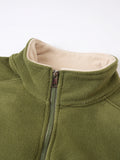 WIAOFELLAS  -  Personalized Autumn and Winter Casual Stand Collar Zipper Pullover Men's Long-sleeved Solid Color Zipper Splicing Pullover