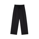 Wiaofellas  -  Korean Style Streetwear Loose Men's Casual Pants Straight Wide Leg Solid Color Male Trousers Zippers New Stylish Summer