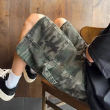 WIAOFELLAS  -  American Retro Camouflage Workwear Shorts Men Women Style Summer Trendy Patchwork Design Five-Point Loose Casual Pants