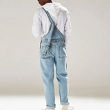 WIAOFELLAS  -  S-3XL Men Overalls Bib Jeans Casual Fashion Stretch Elastic Jumpsuit Long Denim Pants Street Hip Hop