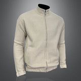 WIAOFELLAS  -  Men Pure Color Sweatercoat Men Stand Collar Cardigan Autumn Winter Korean Fashion Cashmere Knit Jacket Sweater Knitted Sweater