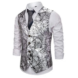 WIAOFELLAS  -  Korean Style Slim Vest for Men Fashionable Casual Loose Back V-neck Short-sleeved Button Cardigan
