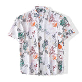 Wiaofellas  -  Hawaii Vacation Style! New American Collar Half Sleeve Floral Shirt Lightweight Breathable Loose Short Sleeve Men Summer Shirt