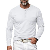 Wiaofellas  -  Daily Casual O Neck Pullover For Men Trendy Looe Breathable Shirts Men Autumn Outdoor Solid Color Long Sleeve Tops