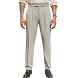 WIAOFELLAS  -  Mens Formal Straight Pants Business Side Buckle Casual Pants Classic Fashion British Style Elegant Trousers Men'S Clothing 2025