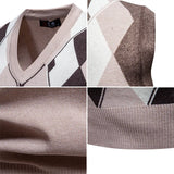 WIAOFELLAS  -  Autumn and Winter Men's New Knitted Sweater Vest Fashion V-neck