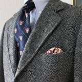 WIAOFELLAS  -  Dark Gray Business Suits Blazer Men Herringbone Notch Lapel Tuxedo Jacket Wedding Prom Party Grooms For Autumn Winter