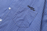 Wiaofellas  -  Japanese Style Casual Embroidered Plaid Short Sleeve Shirt Men's Loose Fit Tie Included Cotton Summer Shirt for Couples