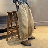 WIAOFELLAS  -  Mens Y2K Pants High Waisted Pockets Draped Breathable Casual Pants Autumn Sweet Fresh Unisex Wide Leg Baggy Pants Men’s Clothing