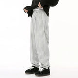 Wiaofellas  -  Men's Wear Spring Autumn Korean Style Contrast Color Vertical Striped Casual Long Pants Trendy Streetwear Pocket Pants