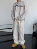 Wiaofellas  -  Men's Cargo Pants Summer Wide Male Trousers Straight White New In With Trend Unique Cotton Aesthetic Fashion Spandex Designer