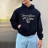 WIAOFELLAS  -  Men's Casual Hoodie Fashionable Trendy Letter Print American Style Street Youthful Hooded Sweatshirt Spring And Autumn