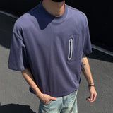 WIAOFELLAS  -  Niche Design Men's T-shirts Round Collar Zipper Decoration Casual Tops Short Sleeved Loose Male Pullover Tees Tide