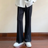 WIAOFELLAS  -  Summer Black Suit Pants Men Fashion Social Mens Dress Pants Korean Loose Bell-bottoms Pants Men Mens Office Formal Trousers