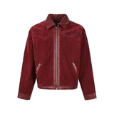 WIAOFELLAS  -  High Street Men's Coats Turn-down Collar PU Leather Patchwork Metal Rivets Zipper Solid Color Casual Male Jackets