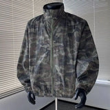 WIAOFELLAS  -  American Retro Camouflage Thin Jacket Men's Summer Sun Protection Clothing Grid Quick Drying Hiking Stand Collar Coat Outdoor
