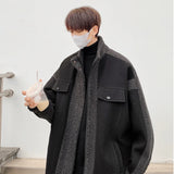 Wiaofellas Winter Short Woolen Coat Men Warm Retro Thickened Lamb Wool Jacket Men Streetwear Korean Loose Thick Woolen Coat Mens Jackets