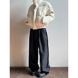 WIAOFELLAS  -  Grey Black Suit Pants Men Fashion Society Mens Dress Pants Korean Loose Casual Wide Leg Pants Mens Office Formal Trousers M-3XL