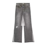 WIAOFELLAS  -  American Retro Street Style Washed Wide Leg Jeans Loose Straight Micro Flared Trousers for Men And Women High Street Trend Brand
