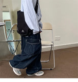 WIAOFELLAS  -  Baggy Cargo Jeans big pocket Trousers Male Denim Pants Wide Leg Pant women's Jeans Loose Casual Streetwear Hip Hop Harajuku
