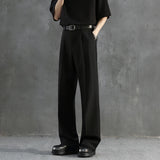WIAOFELLAS  -  Business Luxury Draped Suit Pants Men Fashion Dress Pants Korean Loose Straight Casual Pants Men's Office Formal Male Trousers