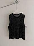 Wiaofellas  -  Hollow Out Knitted Tank Top For Men Summer Loose Sleeveless T-shirt Korean Style Trendy Round Collar Vests