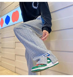 WIAOFELLAS  -  Spring pants high street tide casual sports trousers men's American design trendy brand draped wide-leg floor trousers