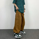 Wiaofellas  -  Korea Oversize Bundle Cuff Pants Japanese Style Cargo Amy Green Trousers Harajuku Street Wear Leisure Loose Dance Jazz Trousers