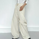 WIAOFELLAS  -  Mens Trousers Straps Thin Casual Pants Summer Streetwear Fashion Daily All-Match Trend Straight Pants Men'S Clothing 2025 New