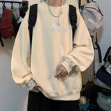 Wiaofellas  -  Autumn Hip Hop Letter Crewneck Sweatshirt Men New Y2k Streetwear Pullover Hoodies Korean Fashion Vintage sudaderas para hombre