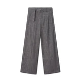 WIAOFELLAS  -  Men Women Streetwear Fashion Loose Casual Belt Wide Leg Suit Pant Boyfriend Straight Trousers Baggy Pants