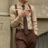 Wiaofellas  -  Retro Striped Shirt Men's Draped British French High-end Shirt