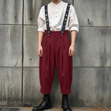 Wiaofellas  -  Men's Jumpsuits Print Patchwork Sleeveless Straps Romper For Man Streetwear Loose Fashion Casual Male Suspender Overalls