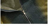 WIAOFELLAS  -  Men's American Distressed High Street Tie-Dye Workwear Denim Jacket Trendy Brand Retro Handsome Hip Hop Loose Casual Zipper Coat
