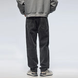 WIAOFELLAS  -  Men Loose Casual Fashion Retro Plus Size Wash Gray Black Denim Jeans Pants Cityboy Streetwear Straight Jeans Trousers 40 38
