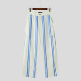 WIAOFELLAS  -  Men Striped Pants Button Oversize Joggers Casual Wide Leg Pants Men Streetwear 2025 Fashion Loose Long Trousers S-5XL
