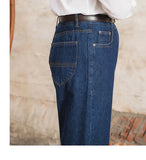 WIAOFELLAS  -  High Quality Jeans Men Dress Trouser Straight Leg Pant Naples Fashion Casual High Waist Straight Leg Jeans Men Trouser