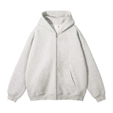 Wiaofellas  -  New Men's Hoodies Sweatshirts Zipper Hoodie Solid Color Hip Hop Mens Hooded Jacket Loose Track Hoodie Jacket Coat Streetwear