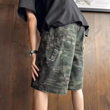 WIAOFELLAS  -  American Retro Camouflage Workwear Shorts Men Women Style Summer Trendy Patchwork Design Five-Point Loose Casual Pants