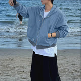 WIAOFELLAS  -  Men Hoodies Solid Color Zipper Hooded Long Sleeve Casual Male Sweatshirts Streetwear Spring 2026 Fashion Outerwear Men