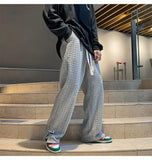 WIAOFELLAS  -  Spring pants high street tide casual sports trousers men's American design trendy brand draped wide-leg floor trousers