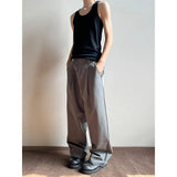 WIAOFELLAS  -  Grey Black Suit Pants Men Fashion Society Mens Dress Pants Korean Loose Casual Wide Leg Pants Mens Office Formal Trousers M-3XL
