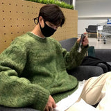 WIAOFELLAS  -  Lazy style high-end sweater for men's autumn and winter Japanese retro trendy brand design niche pullover knitted sweater