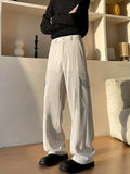 WIAOFELLAS  -  American Sle Large Size Patchwork Big ket High Quali Men's Casual Pants Trendy Brand Simple Match Haome Long Pants