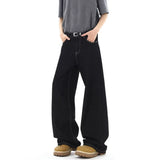 Wiaofellas  -  Mens Jeans Pants With Hole Casual Vintage Straight Leg Korean Fashion Streetwear Harajuku Trousers