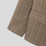 WIAOFELLAS  -  Men Blazer Plaid Lapel Long Sleeve Button Casual Suits Men Streetwear Autumn Fashion Leisure Male Coats S-5XL