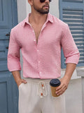 Wiaofellas  -  Autumn and Winter Men's Shirts Breathable Cotton Long-sleeved Plaid Shirt Casual Slim Top Shirt