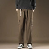 WIAOFELLAS  -  American work pants  men's new style loose straight spring and autumn wide-leg pants design casual trousers